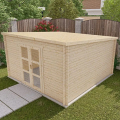 Abri de jardin toit plat 16m² PENTY - madriers 40mm brut - Gardy Shelter Ma boutique