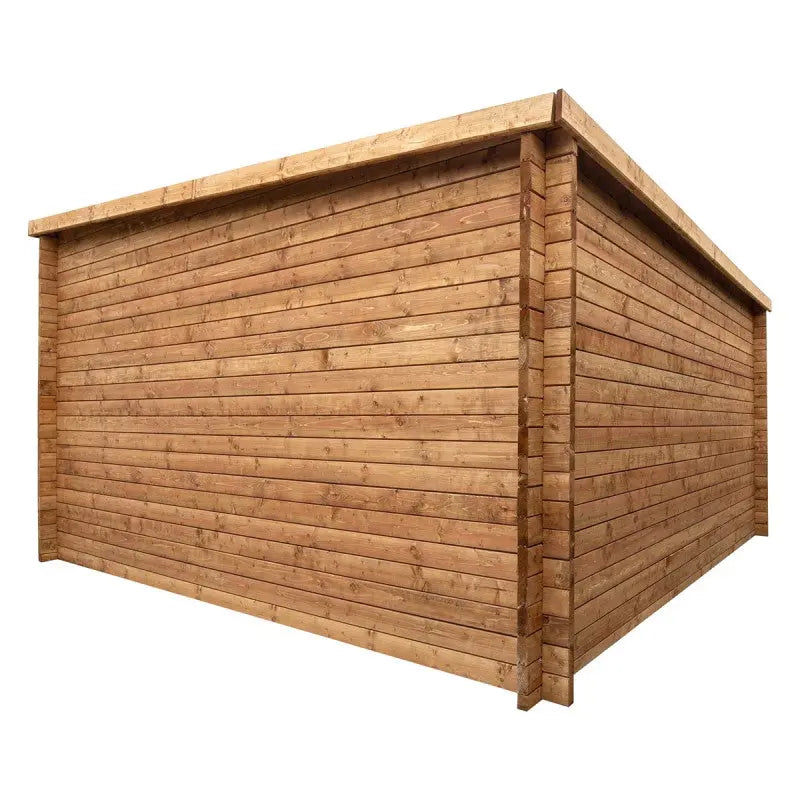 Abri de jardin toit plat 16m² PENTY - madriers 40mm traité - Gardy Shelter Ma boutique
