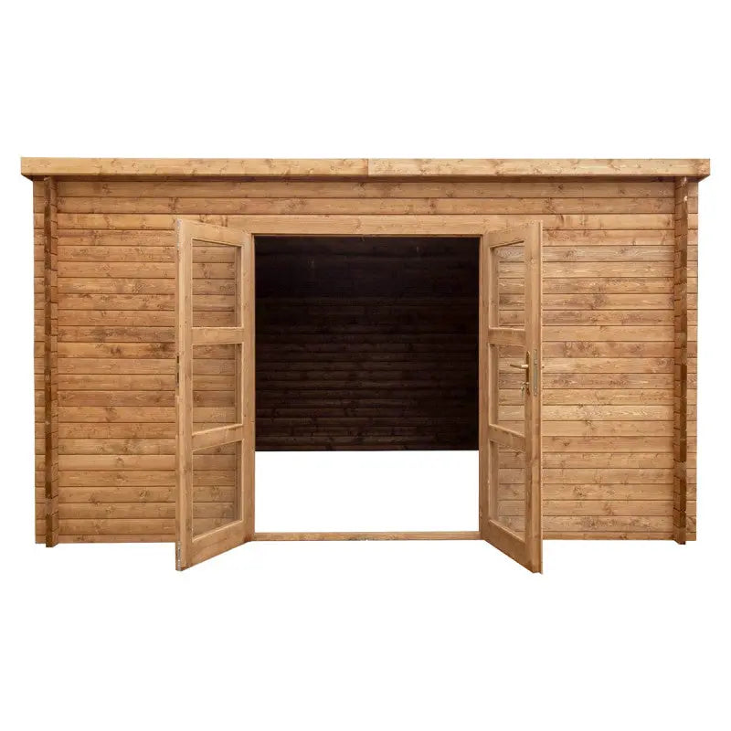 Abri de jardin toit plat 16m² PENTY - madriers 40mm traité - Gardy Shelter Ma boutique