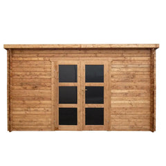 Abri de jardin toit plat 16m² PENTY - madriers 40mm traité - Gardy Shelter Ma boutique