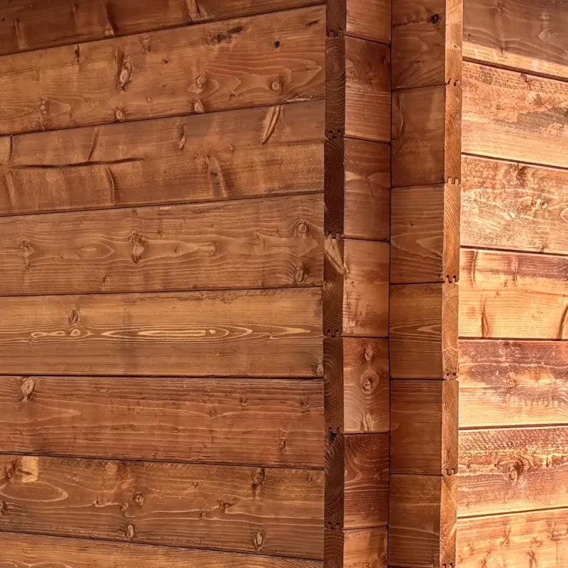 Abri de jardin toit plat 16m² PENTY BIS - madriers 40mm épaisseurs x 140mm hauteur traités - Gardy Shelter Ma boutique