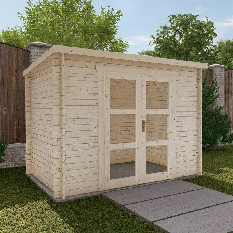 Abri de jardin toit plat 6m² PENTY - madriers 40mm brut - Gardy Shelter Ma boutique