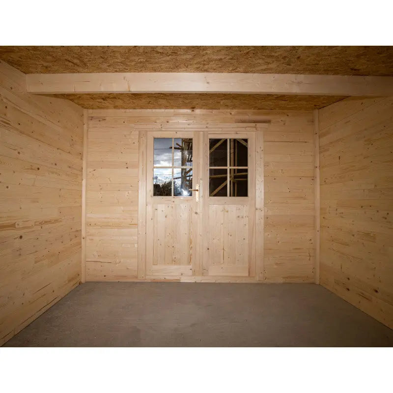 Abri de jardin toit plat 9m² BISAC - madriers 28mm brut - Gardy Shelter Ma boutique