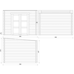 Abri de jardin toit plat 9m² PENTY BIS - madriers 40mm épaisseurs x 140mm hauteur traité - Gardy Shelter Ma boutique