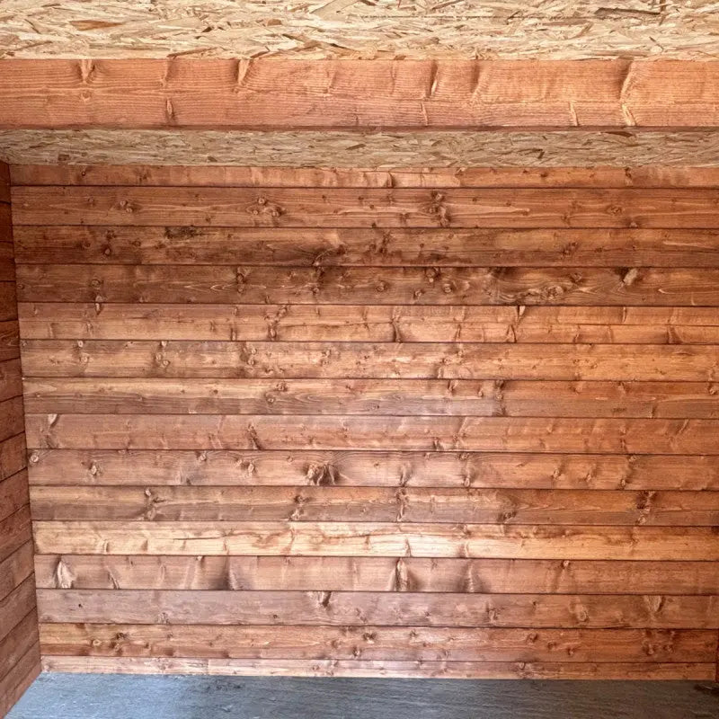 Abri de jardin toit plat 9m² PENTY BIS - madriers 40mm épaisseurs x 140mm hauteur traité - Gardy Shelter Ma boutique