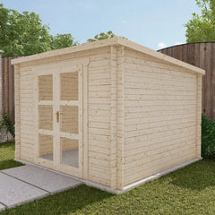 Abri de jardin toit plat 9m² PENTY - madriers 28mm brut - Gardy Shelter Ma boutique