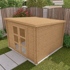 Abri de jardin toit plat 9m² PENTY - madriers 40mm traité - Gardy Shelter Ma boutique