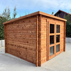 Abri de jardin toit plat 9m² PENTY BIS - madriers 40mm traité - Gardy Shelter Ma boutique