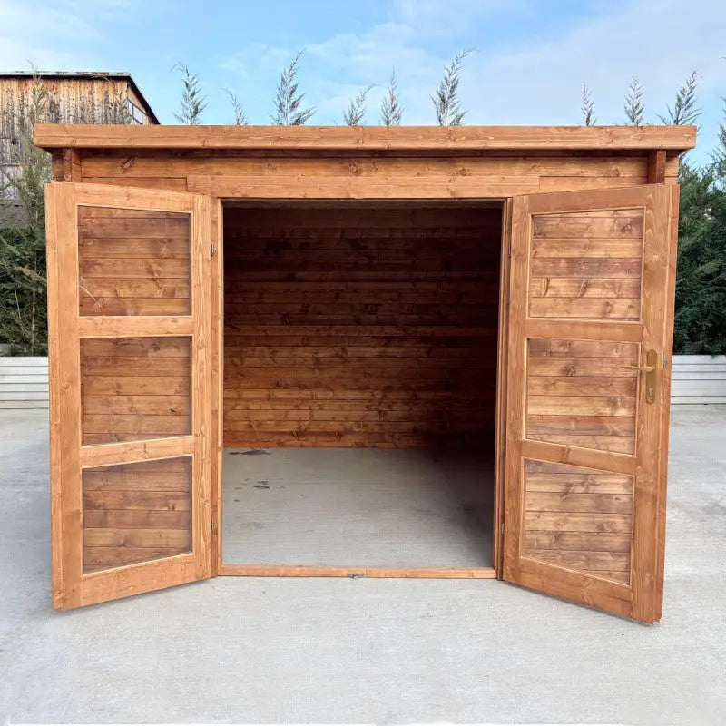 Abri de jardin toit plat 9m² PENTY BIS - madriers 40mm traité - Gardy Shelter Ma boutique