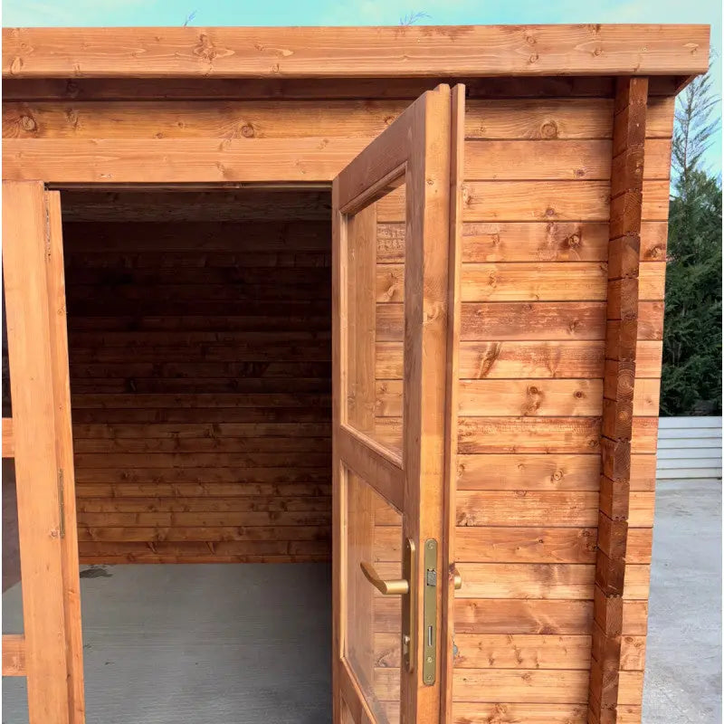 Abri de jardin toit plat 9m² PENTY BIS - madriers 40mm traité - Gardy Shelter Ma boutique