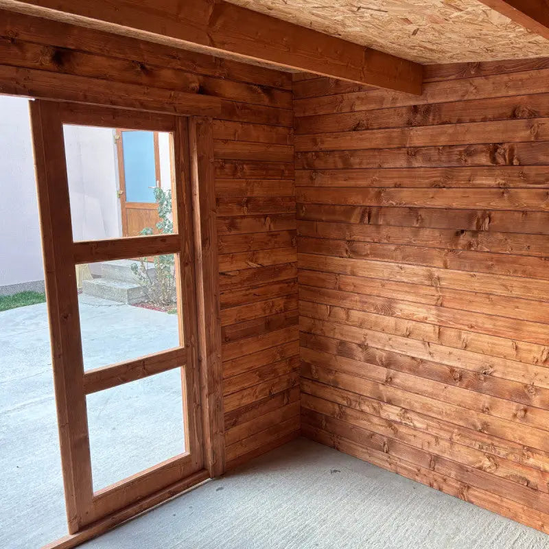 Abri de jardin toit plat 9m² PENTY BIS - madriers 40mm traité - Gardy Shelter Ma boutique