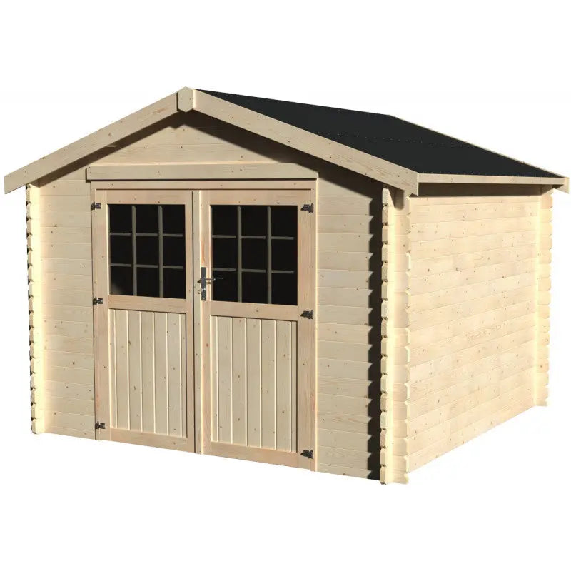 Abri de jardin Valodeal 9,92m² en bois massif 34mm avec double porte – Décor et Jardin Ma boutique