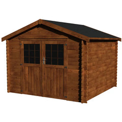 Abri de jardin Valodeal 9,57m² en bois traité autoclave 34mm avec double porte – Décor et Jardin Ma boutique