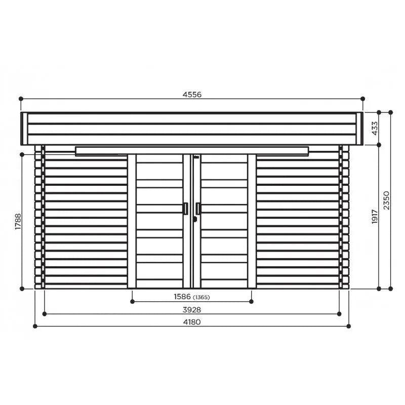 Abri de jardin Viborg 13,71m² en bois massif 40mm avec double porte - SOLID Ma boutique