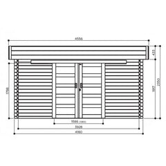 Abri de jardin Viborg 13,71m² en bois traité 40mm avec double porte - SOLID Ma boutique