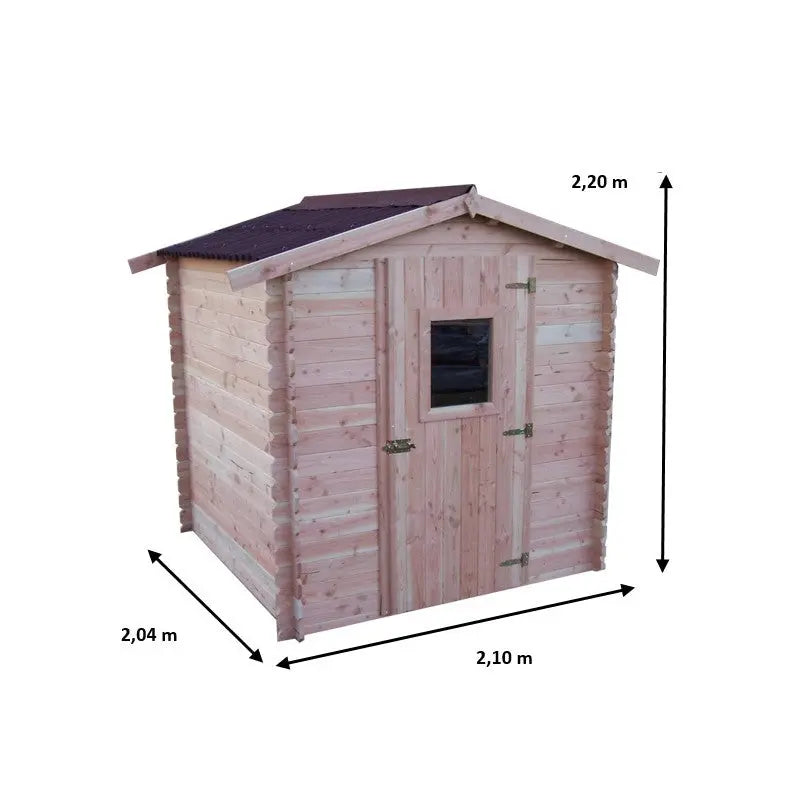 Abri de jardin en Douglas DUBLIN 4,28m² madriers 28mm + couverture Onduline - HABRITA Ma boutique