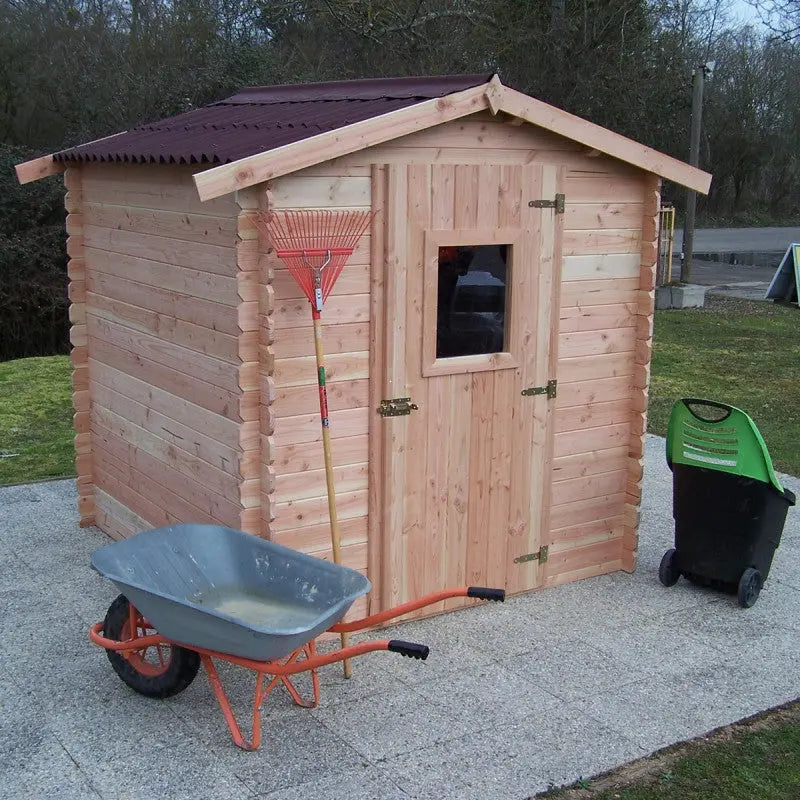 Abri de jardin en Douglas DUBLIN 4,28m² madriers 28mm + couverture Onduline - HABRITA Ma boutique