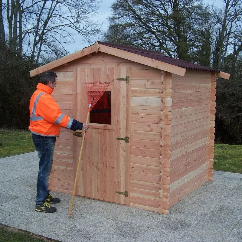 Abri de jardin en Douglas DUBLIN 4,28m² madriers 28mm + couverture Onduline - HABRITA Ma boutique