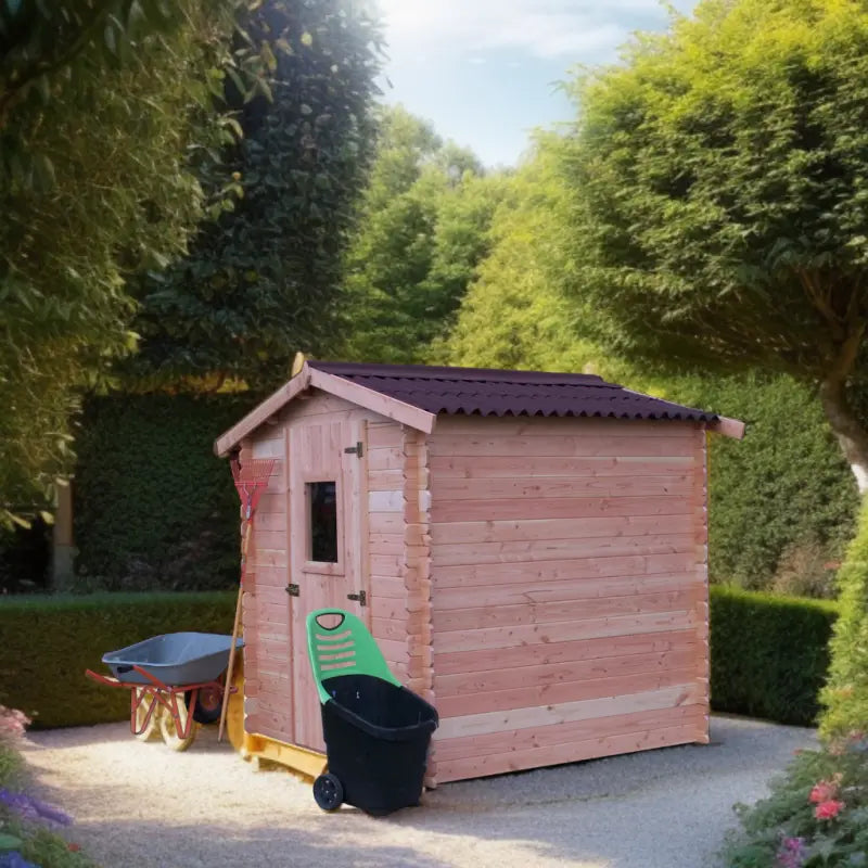 Abri de jardin en Douglas DUBLIN 4,28m² madriers 28mm + couverture Onduline - HABRITA Ma boutique