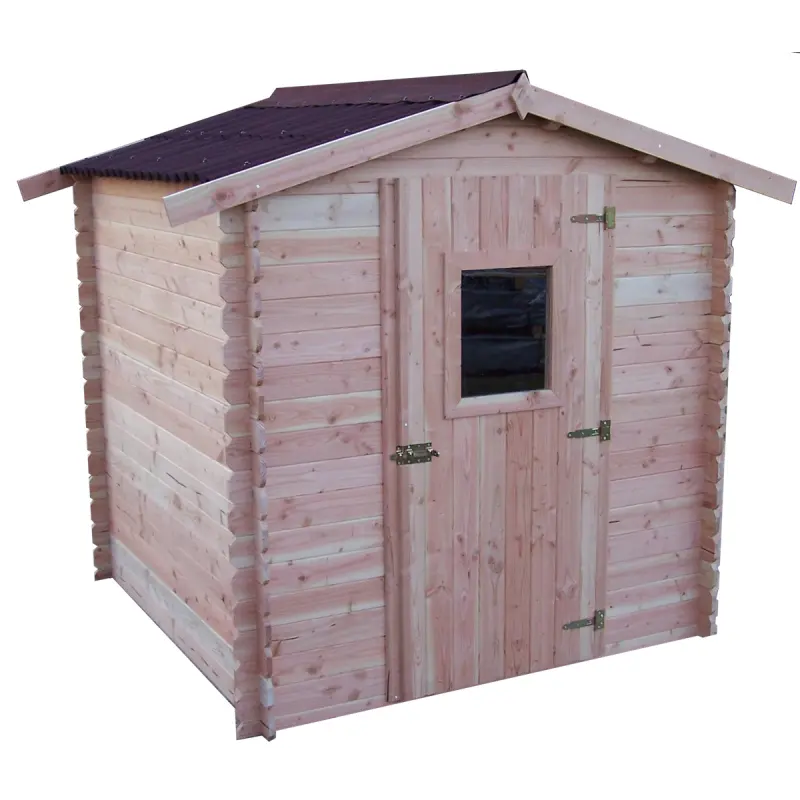 Abri de jardin en Douglas DUBLIN 4,28m² madriers 28mm + couverture Onduline - HABRITA Ma boutique