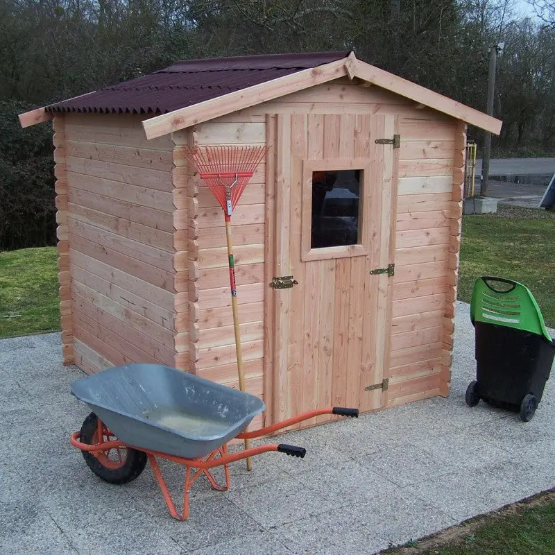 Abri de jardin en Douglas DUBLIN 4,28m² madriers 28mm + couverture Onduline - HABRITA Ma boutique