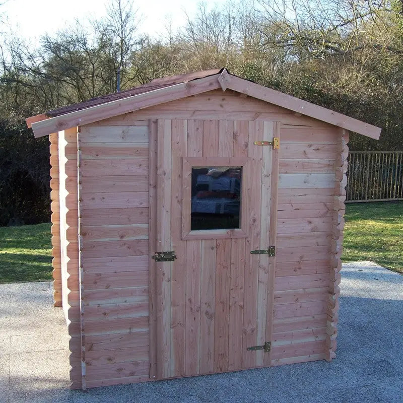 Abri de jardin en Douglas DUBLIN 4,28m² madriers 28mm + couverture Onduline - HABRITA Ma boutique