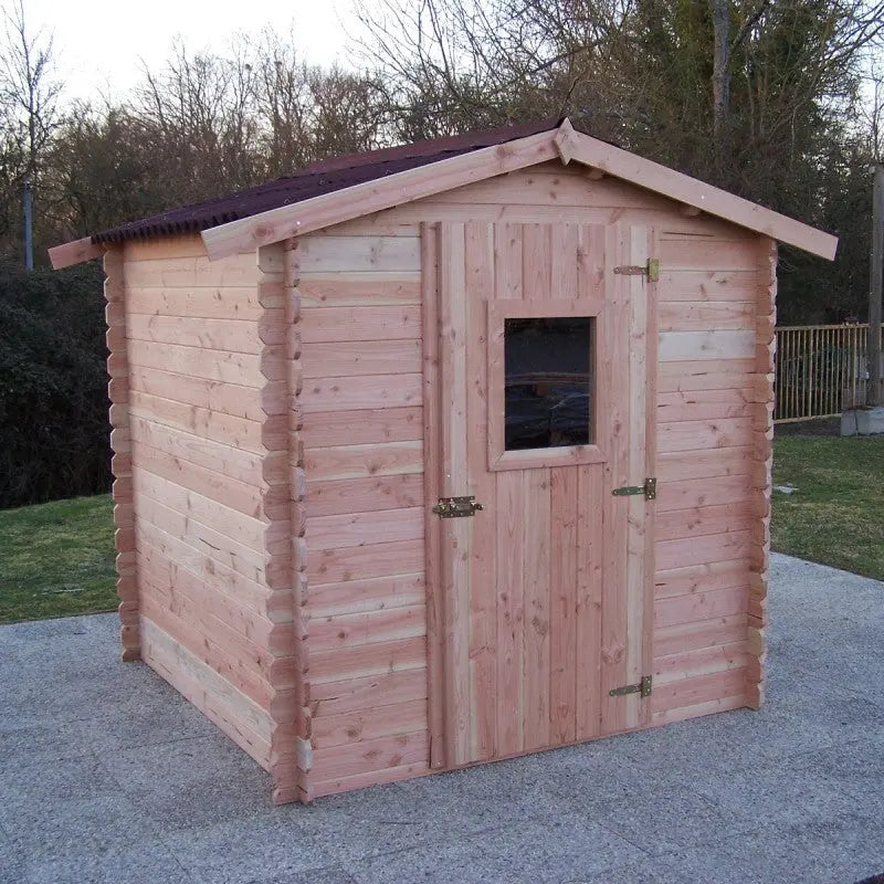 Abri de jardin en Douglas DUBLIN 4,28m² madriers 28mm + couverture Onduline - HABRITA Ma boutique