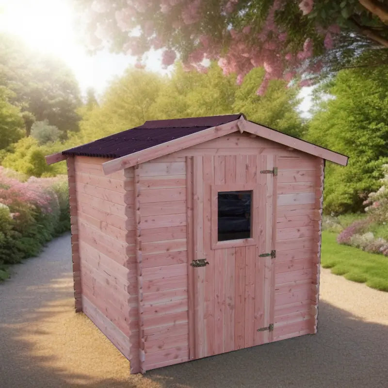 Abri de jardin en Douglas DUBLIN 4,28m² madriers 28mm + couverture Onduline - HABRITA Ma boutique