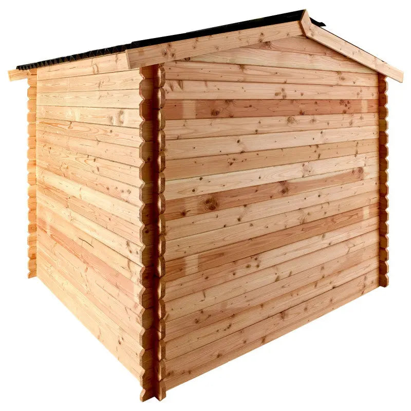 Abri en Douglas DUBLIN 5,71m² madriers 28mm + couverture Onduline - HABRITA Ma boutique