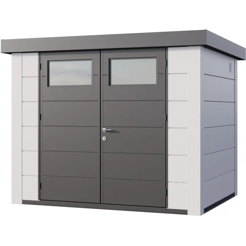 Abri en acier galvanisé blanc 5,6m² avec double porte Eleganto 2721 Telluria Ma boutique