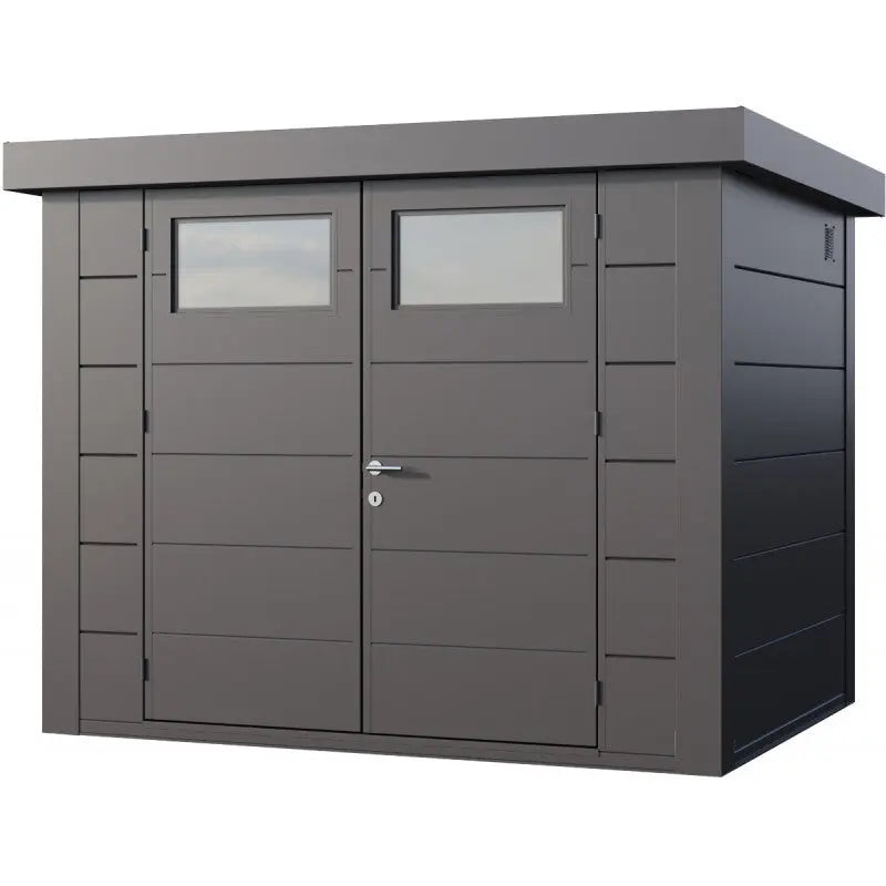 Abri en acier galvanisé gris anthracite 5,6m² avec double porte Eleganto 2721 Telluria Ma boutique