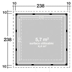 Abri en acier galvanisé gris anthracite 5,7m² Eleganto 2424 Telluria Ma boutique