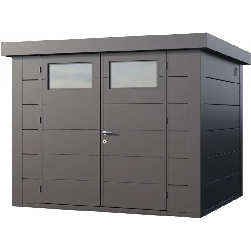 Abri en acier galvanisé gris anthracite 6,4m² avec double porte Eleganto 2724 Telluria Ma boutique