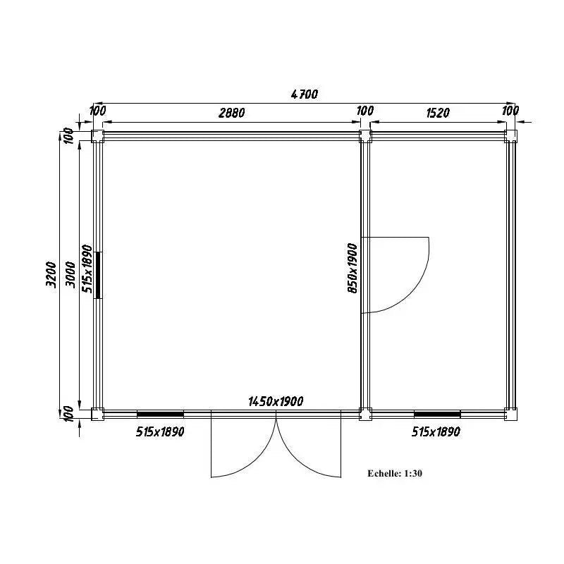Abri en bois 15m² isolation parois 100mm traité marron Gardy Shelter Ma boutique