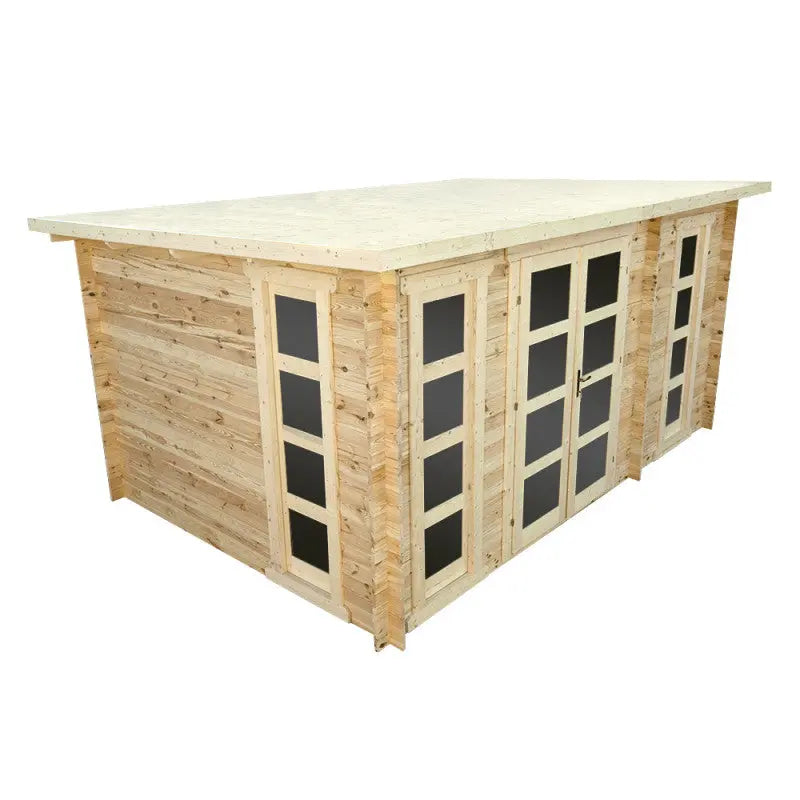 Abri en bois cloisonné 15m² MODERNE - madriers 28mm Gardy Shelter Ma boutique