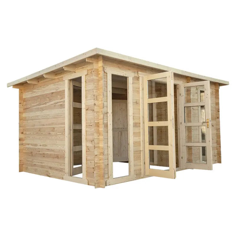 Abri en bois cloisonné 15m² MODERNE - madriers 28mm Gardy Shelter Ma boutique