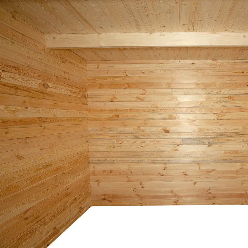 Abri en bois cloisonné 15m² MODERNE - madriers 28mm Gardy Shelter Ma boutique