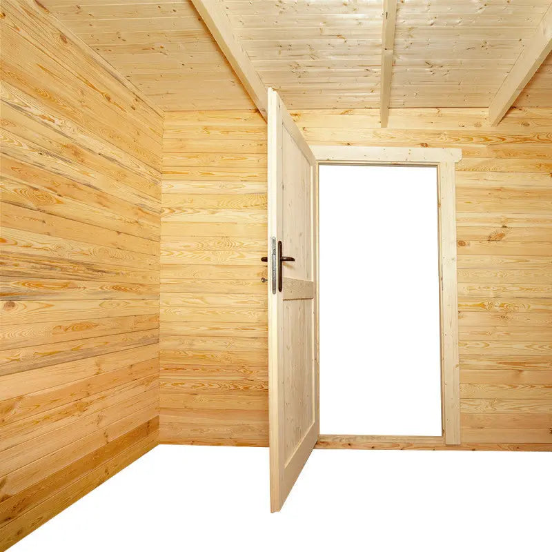 Abri en bois cloisonné 15m² MODERNE - madriers 28mm Gardy Shelter Ma boutique