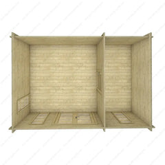 Abri en bois cloisonné 15m² MODERNE - madriers 28mm Gardy Shelter Ma boutique