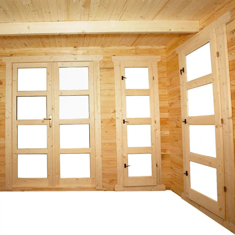 Abri en bois cloisonné 15m² MODERNE traité marron 28mm Gardy Shelter Ma boutique