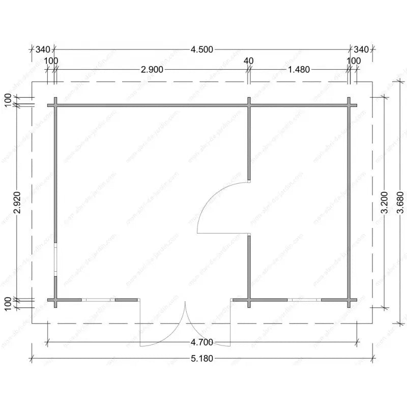 Abri en bois cloisonné 15m² MODERNE traité marron 28mm Gardy Shelter Ma boutique