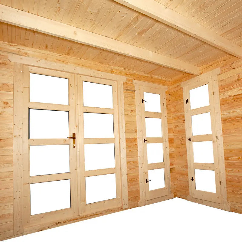 Abri en bois cloisonné 15m² MODERNE traité marron 28mm Gardy Shelter Ma boutique