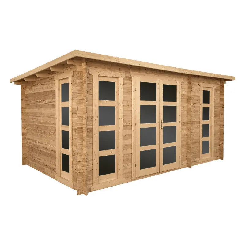 Abri en bois cloisonné 15m² MODERNE traité marron 28mm Gardy Shelter Ma boutique