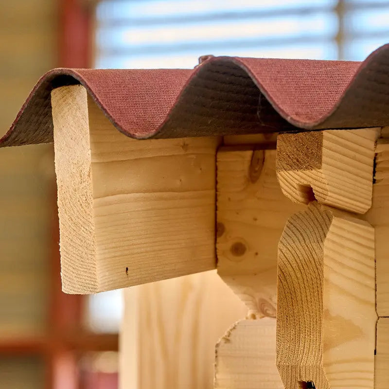 Abri en bois massif 12m² – madriers 28mm + couverture plaques ondulées - Habrita Ma boutique