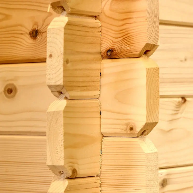 Abri en bois massif 12m² – madriers 28mm + couverture plaques ondulées - Habrita Ma boutique