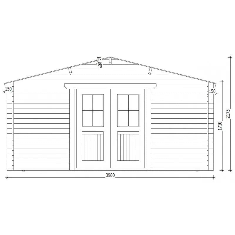 Abri en bois massif 12m² PRIMO 28mm traité teinté marron Gardy Shelter Ma boutique