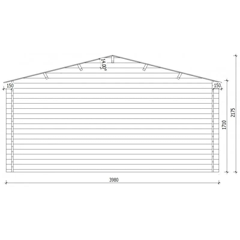 Abri en bois massif 16m² PRIMO 28mm traité teinté marron Gardy Shelter Ma boutique
