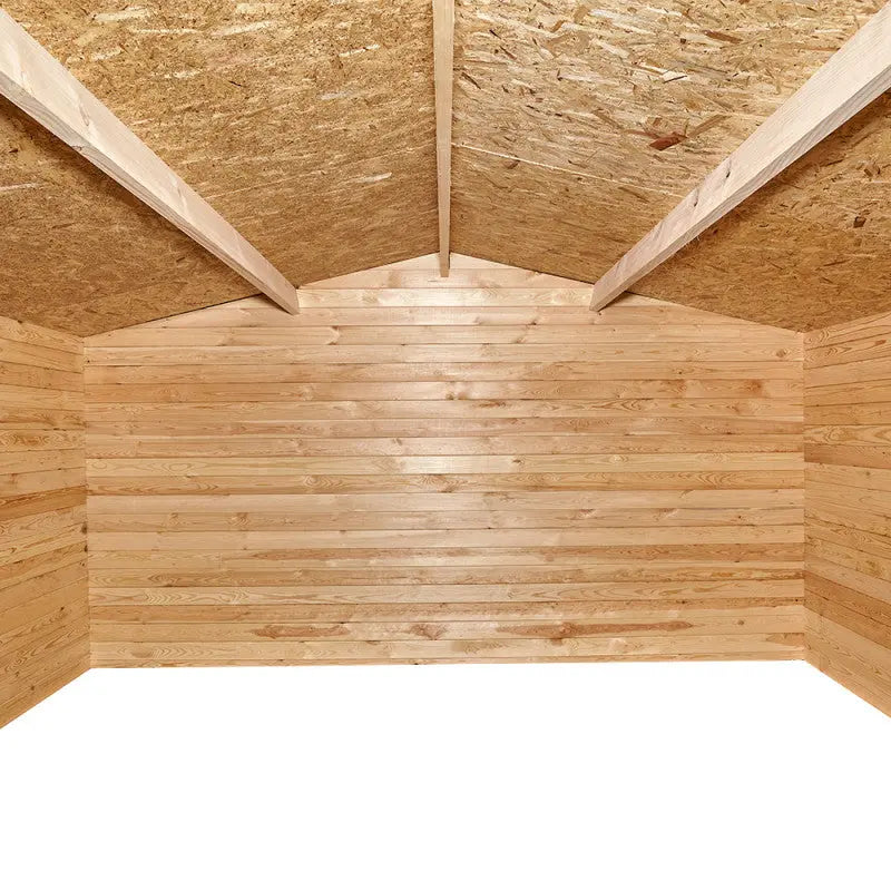 Abri en bois massif 16m² PRIMO 28mm traité teinté marron Gardy Shelter Ma boutique