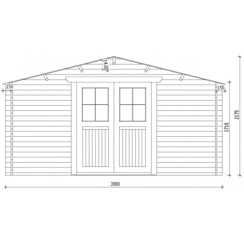 Abri en bois massif 16m² PRIMO 28mm traité teinté marron Gardy Shelter Ma boutique