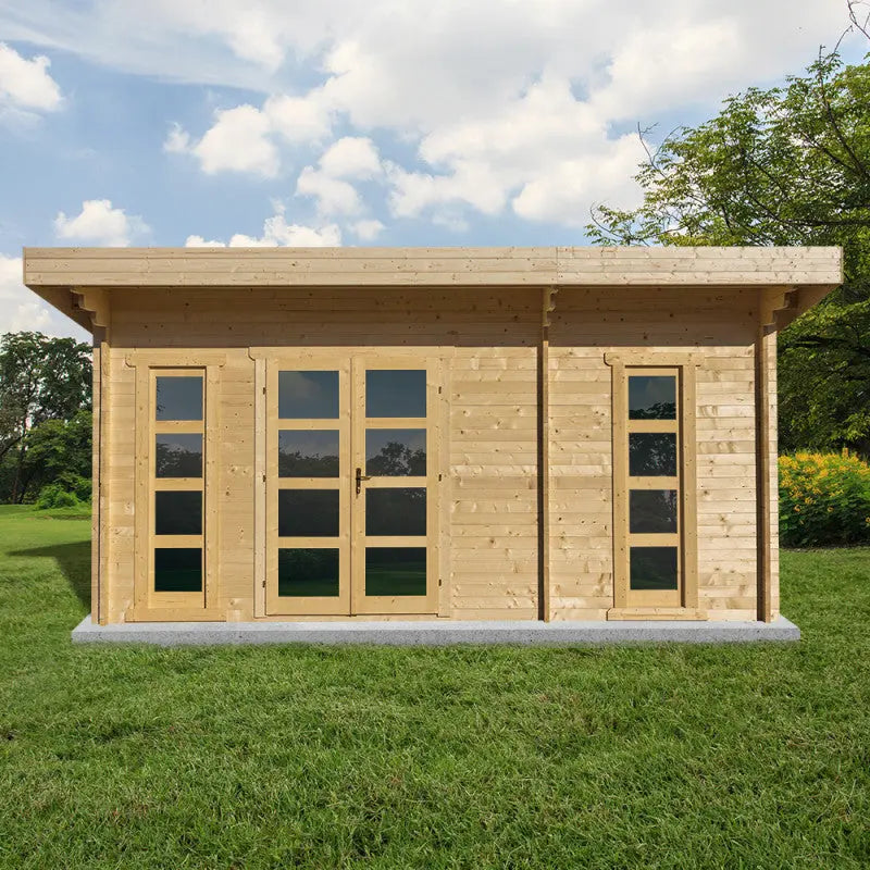 Abri en bois massif 19,25m² cloisonné MODERNE 40mm Gardy Shelter Ma boutique